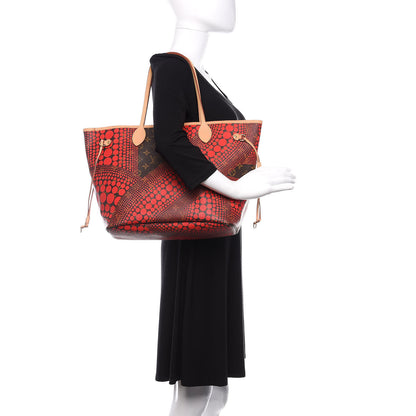 Louis Vuitton Monogram Kusama Waves Neverfull MM Red 2 of 10