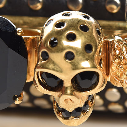 Alexander McQueen Lambskin Studded Skull Knuckle Box Clutch Black 15 of 17