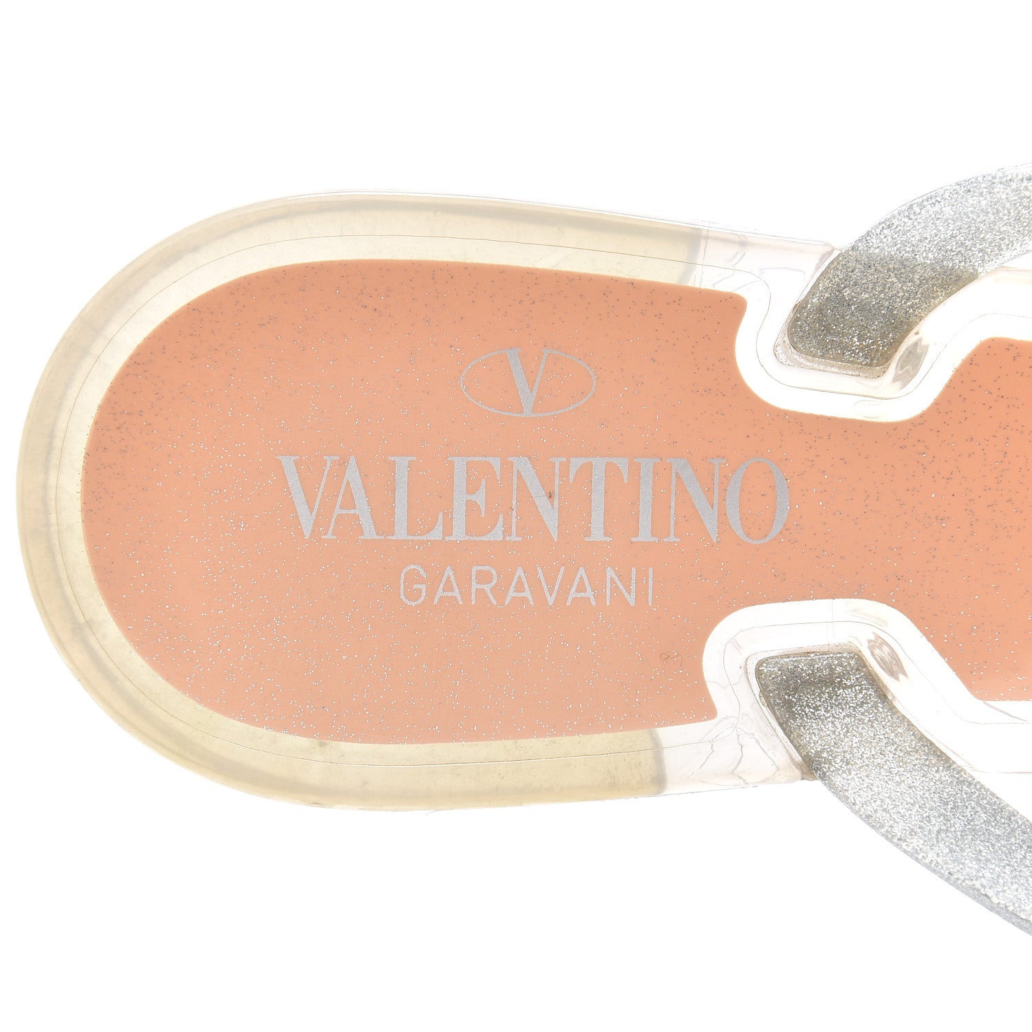 Valentino Garavani PVC Jelly Rockstud Bow Thong Sandals 41 Silver 7 of 8