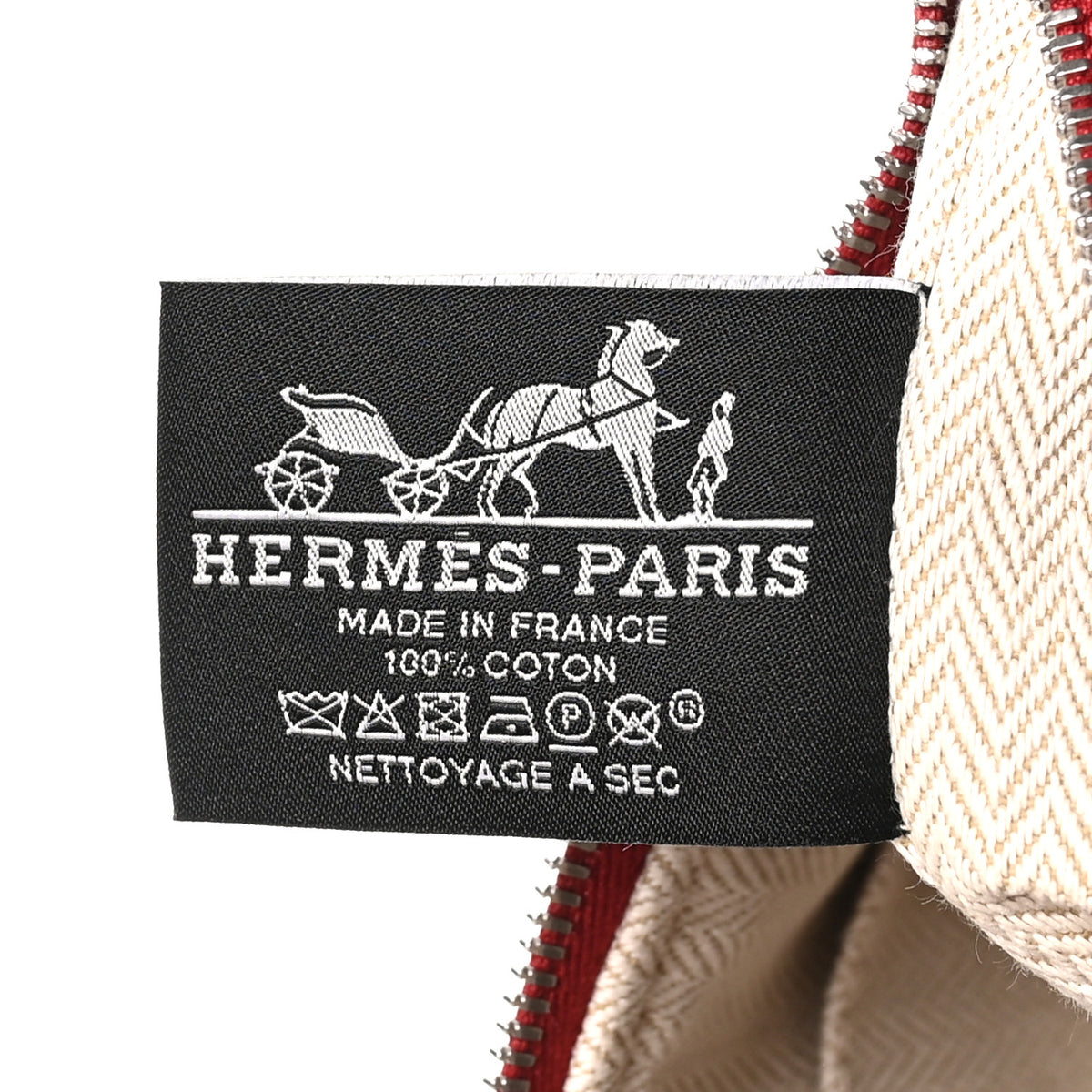 Hermes Cotton Canvas H Pavillon Small Bride-A-Brac Pouch Rouge H 6 of 7