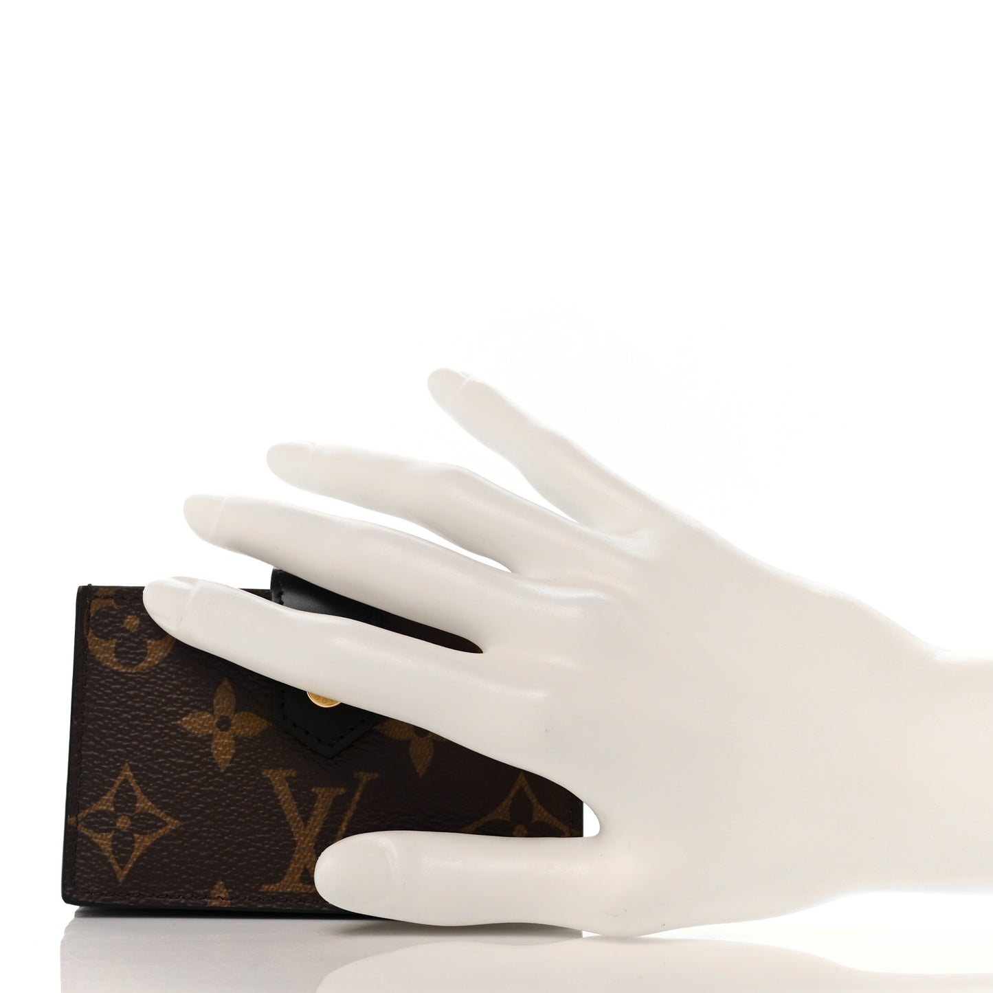Monogram Gusset Card Holder Black