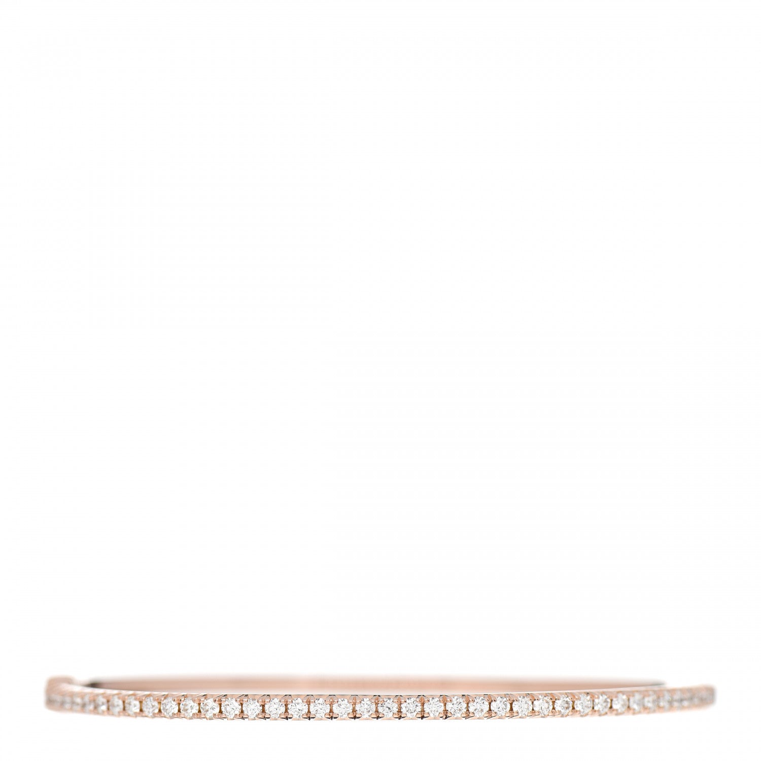 Tiffany 18K Rose Gold Diamond Metro Hinged Bangle Bracelet 1 of 3