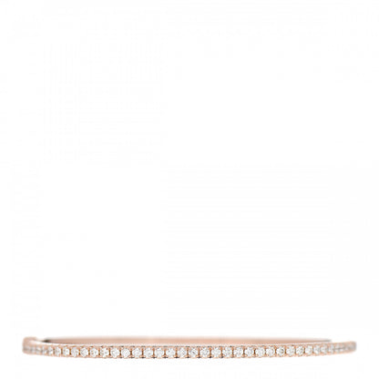Tiffany 18K Rose Gold Diamond Metro Hinged Bangle Bracelet 1 of 3