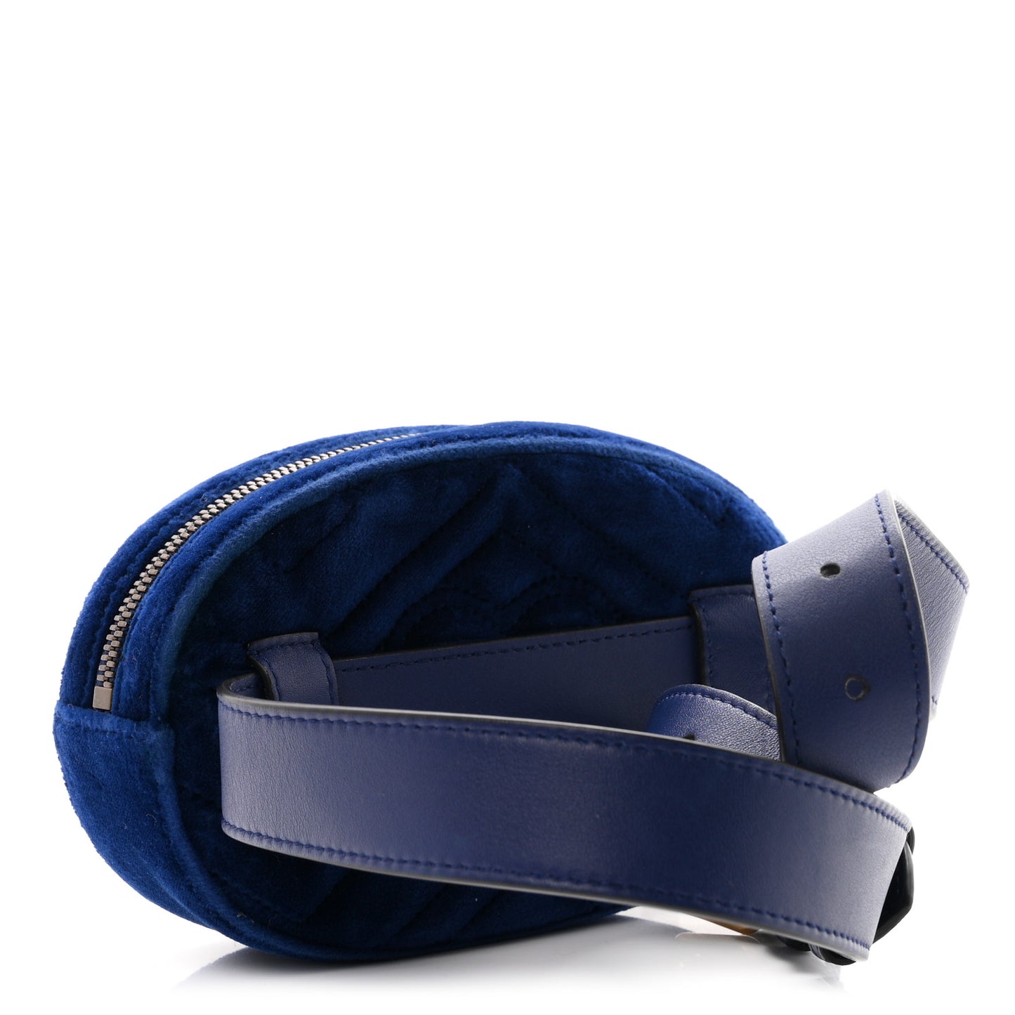 Velvet Matelasse GG Marmont Belt Bag 75 30 Cobalt Blue