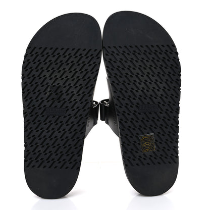 Hermes Calfskin Womens Chypre Sandals 38.5 Black 7 of 12