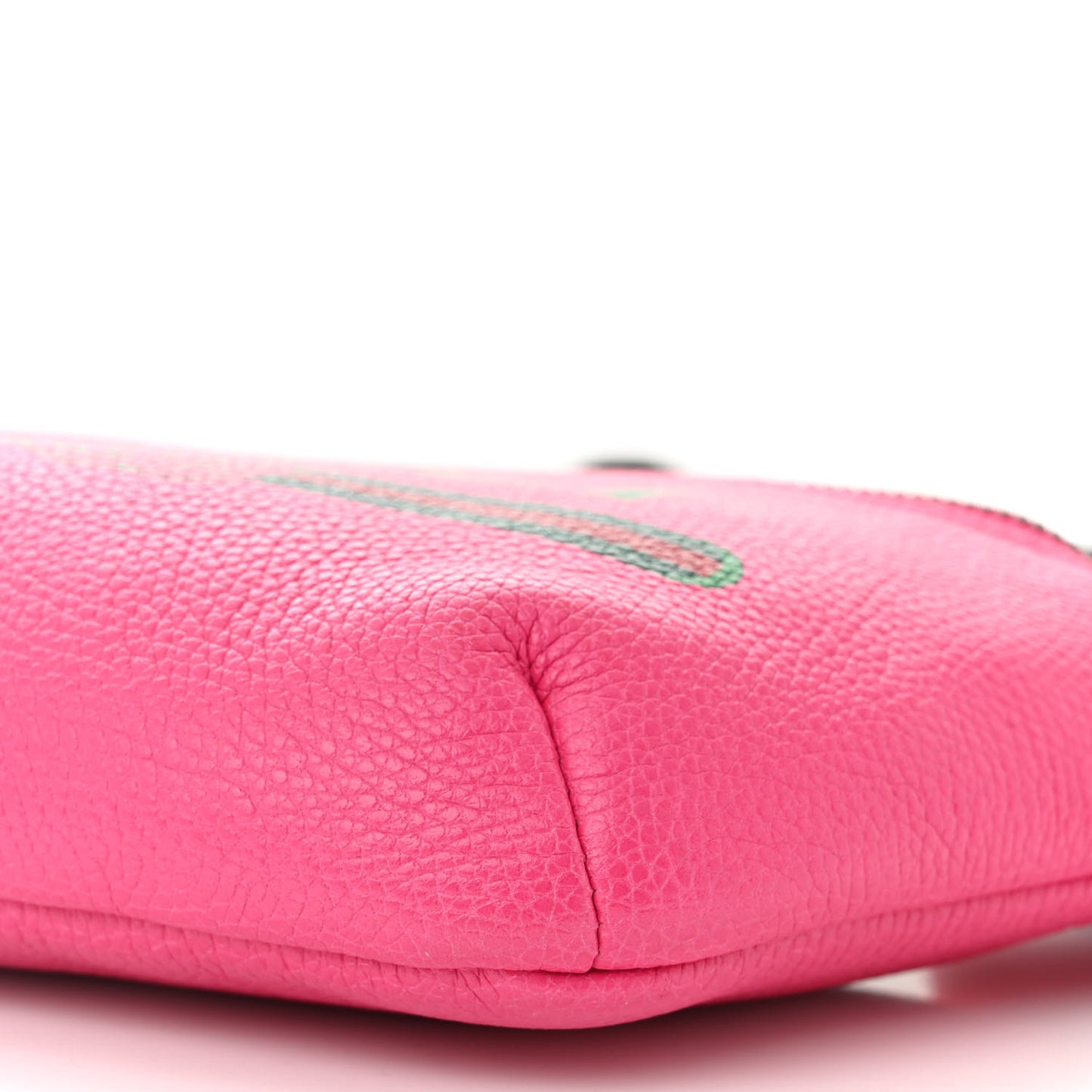 Grained Calfskin Small Logo Belt Bag Box Pink Green