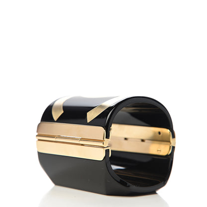 Chanel Resin CC Cuff Black Gold 3 of 5