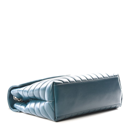 Saint Laurent Calfskin Y Quilted Monogram Medium Loulou Chain Satchel Dark Turquoise 3 of 11