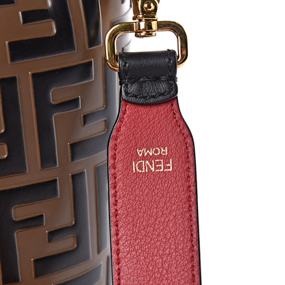 Fendi Vitello Grace F is Fendi Bi-Color FF 1974 Embossed Grande Mon Tresor Bucket Bag Maya Black Fragola 8 of 11