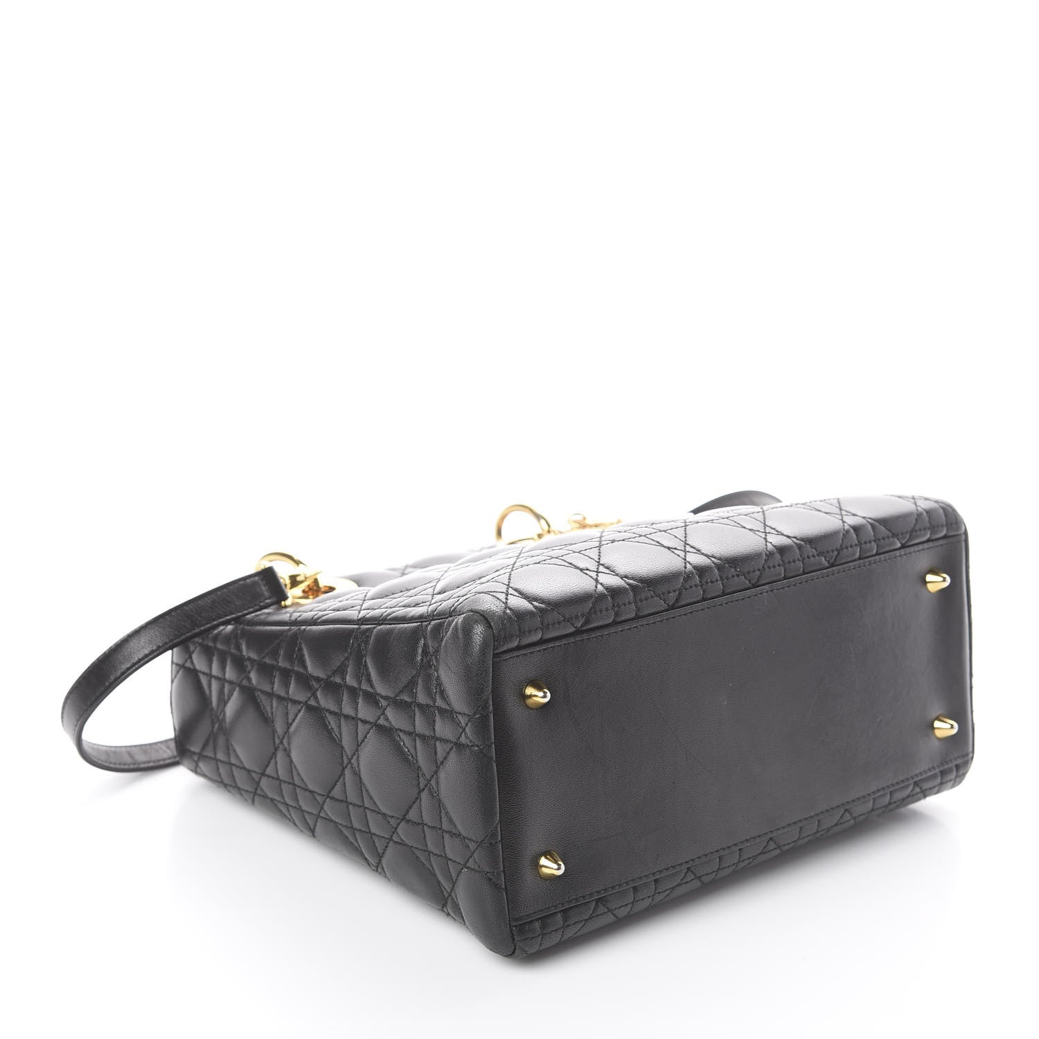 Christian Dior Lambskin Cannage Medium Lady Dior Black 3 of 8