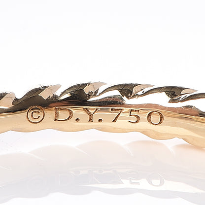David Yurman 18K Yellow Gold Diamond 4.5mm Stax Single Row Chain Link Ring 53 6.5 5 of 6