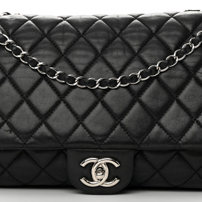 Chanel Lambskin Quilted Jumbo Coco Rain Flap Black 11 of 24
