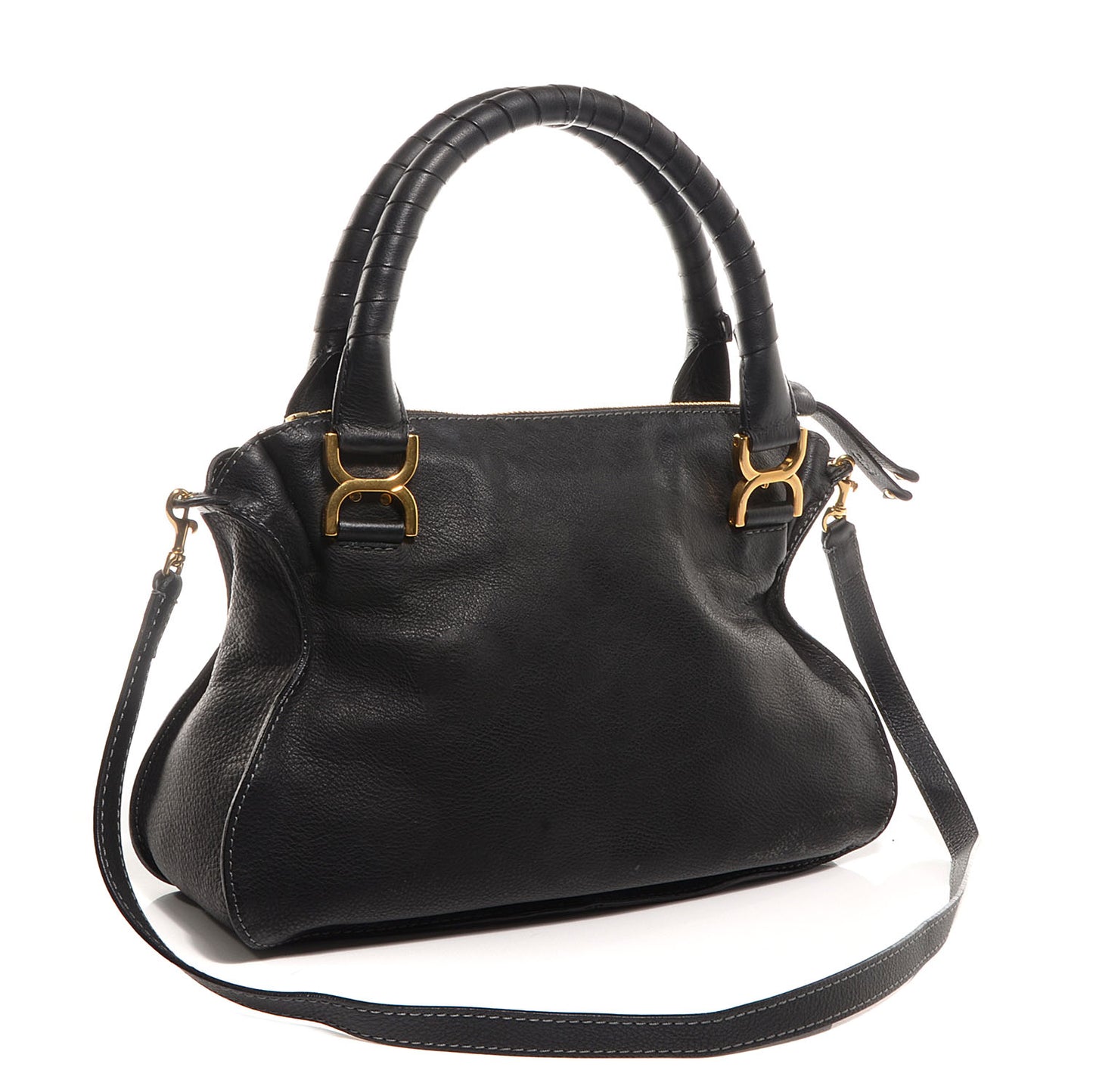 Calfskin Medium Marcie Satchel Black