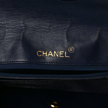 Chanel Lambskin Quilted Medium Single Flap Navy 6 of 9