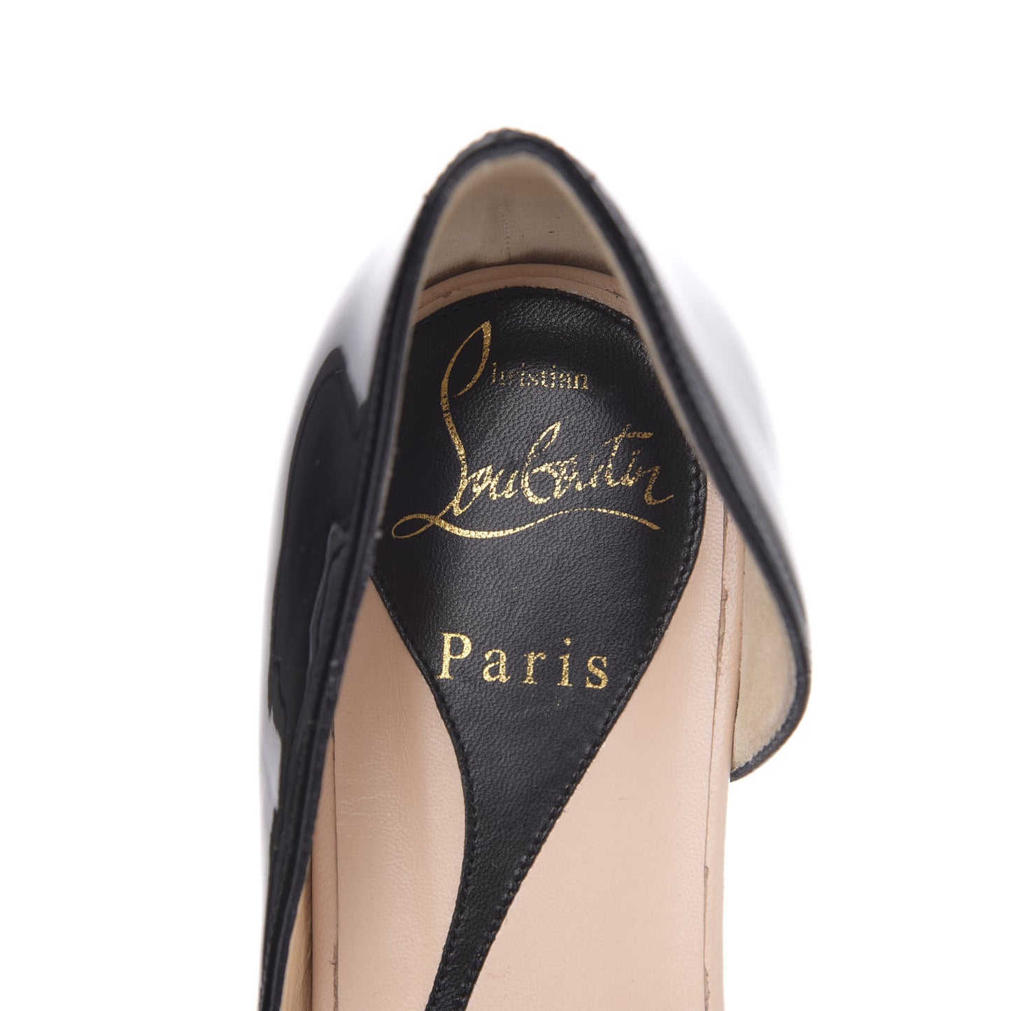 Patent Toboggan Peep Toe Ballerina Flats 35.5 Black