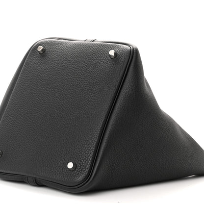 Hermes Taurillon Clemence Picotin Lock 22 MM Black Gold 10 of 10