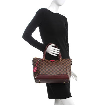 Louis Vuitton Damier Ebene Cuir Taurillon Hyde Park Fuchsia 3 of 7