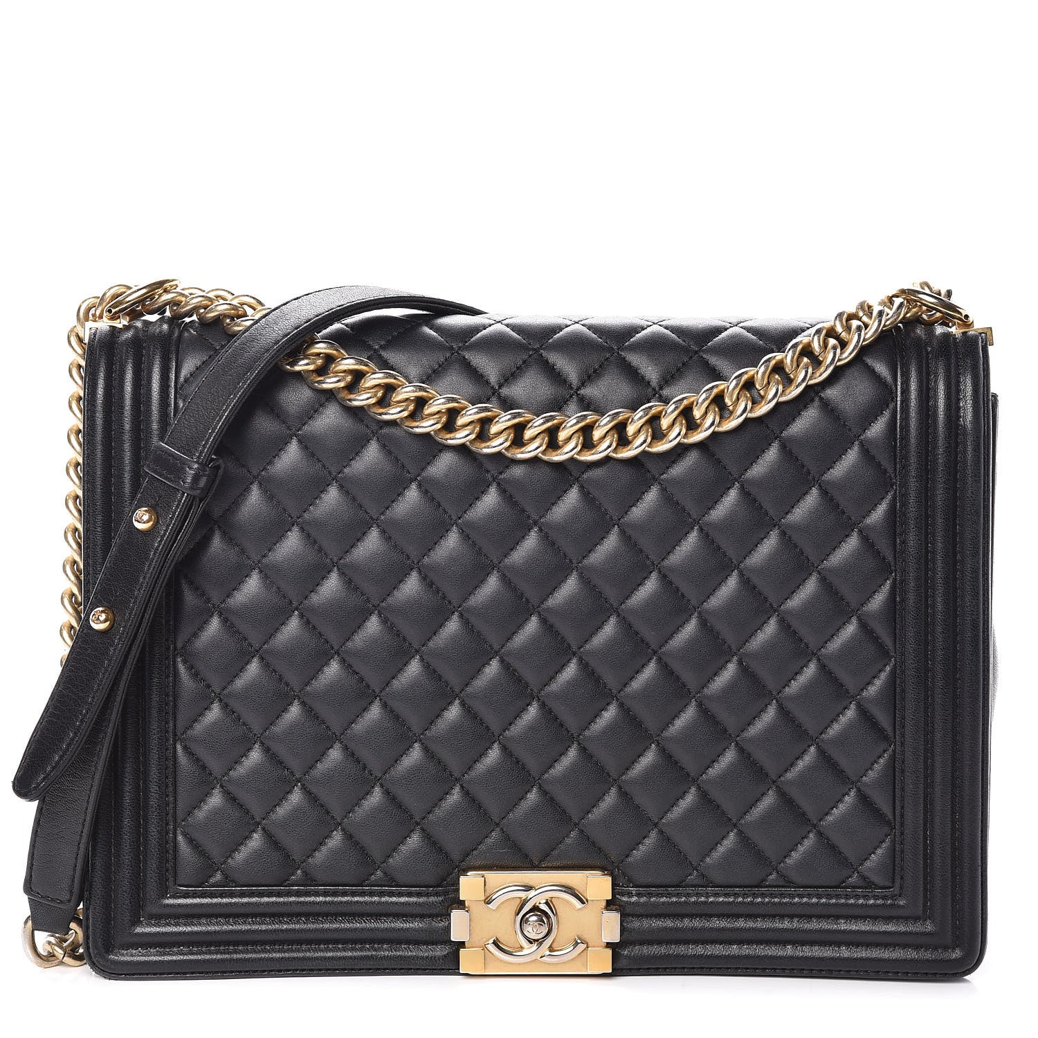 Chanel Lambskin Quilted Large Boy Flap Black 1 of 10
