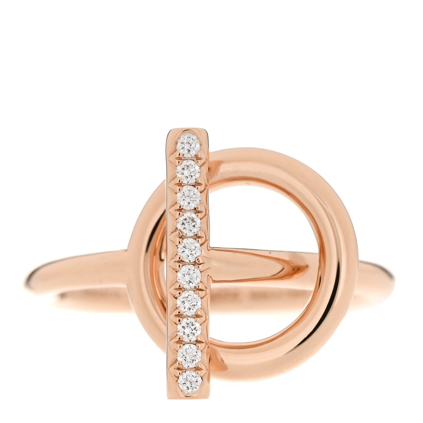18K Rose Gold Diamond PM Echappee Ring 50 5.25