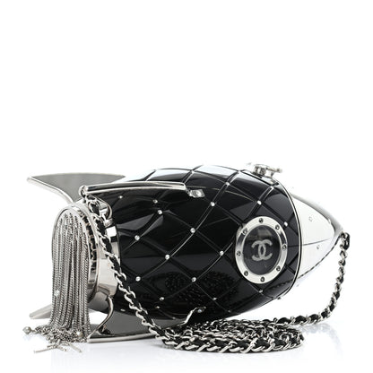 Chanel Plexiglass Crystal Rocket Ship Minaudière Clutch Black 2 of 8