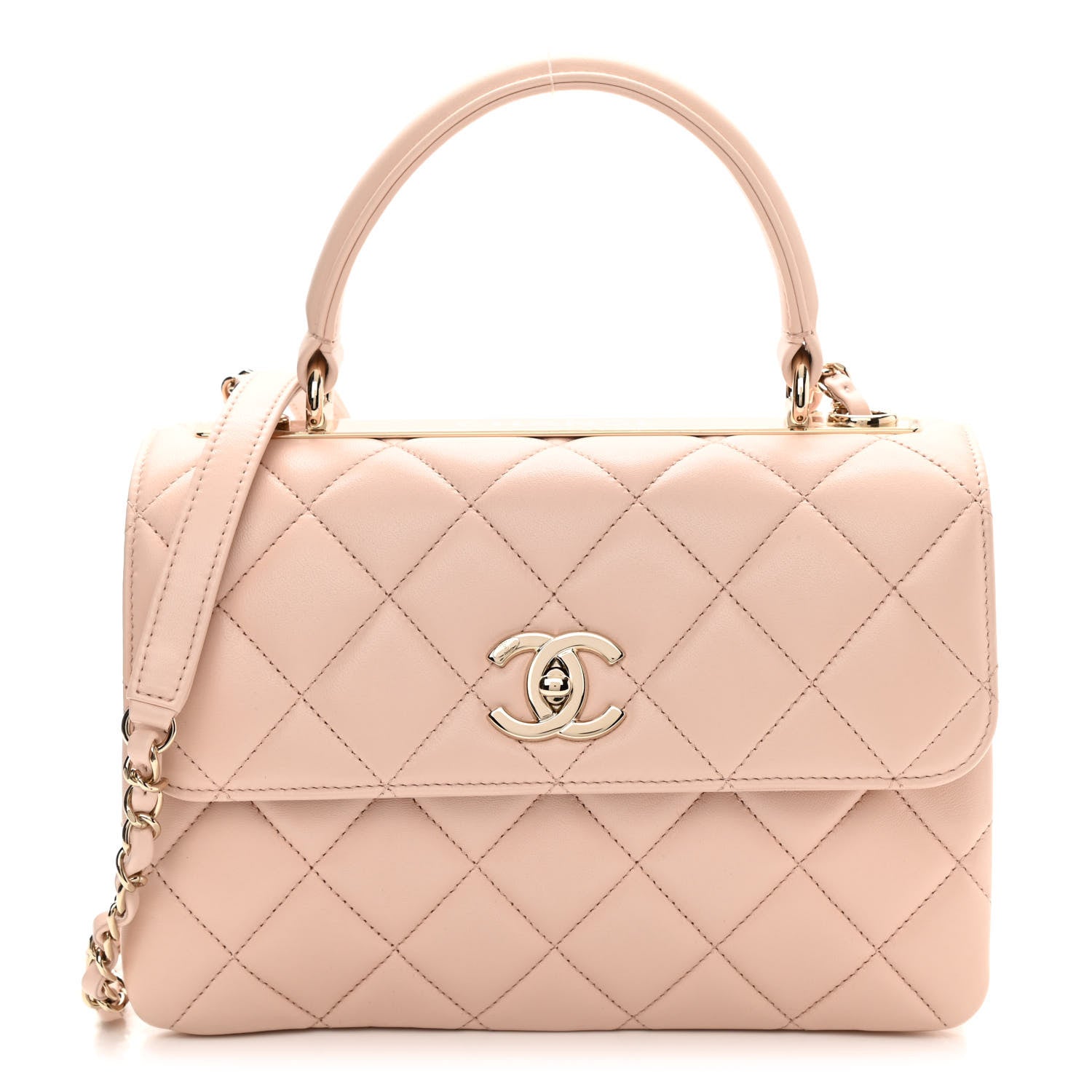 Chanel Lambskin Quilted Small Trendy CC Dual Handle Flap Bag Light Beige 1 of 10
