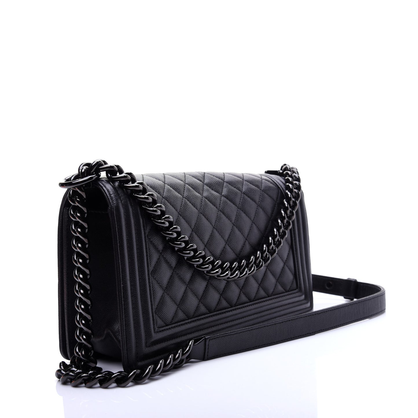 Caviar Quilted Medium Boy Flap So Black