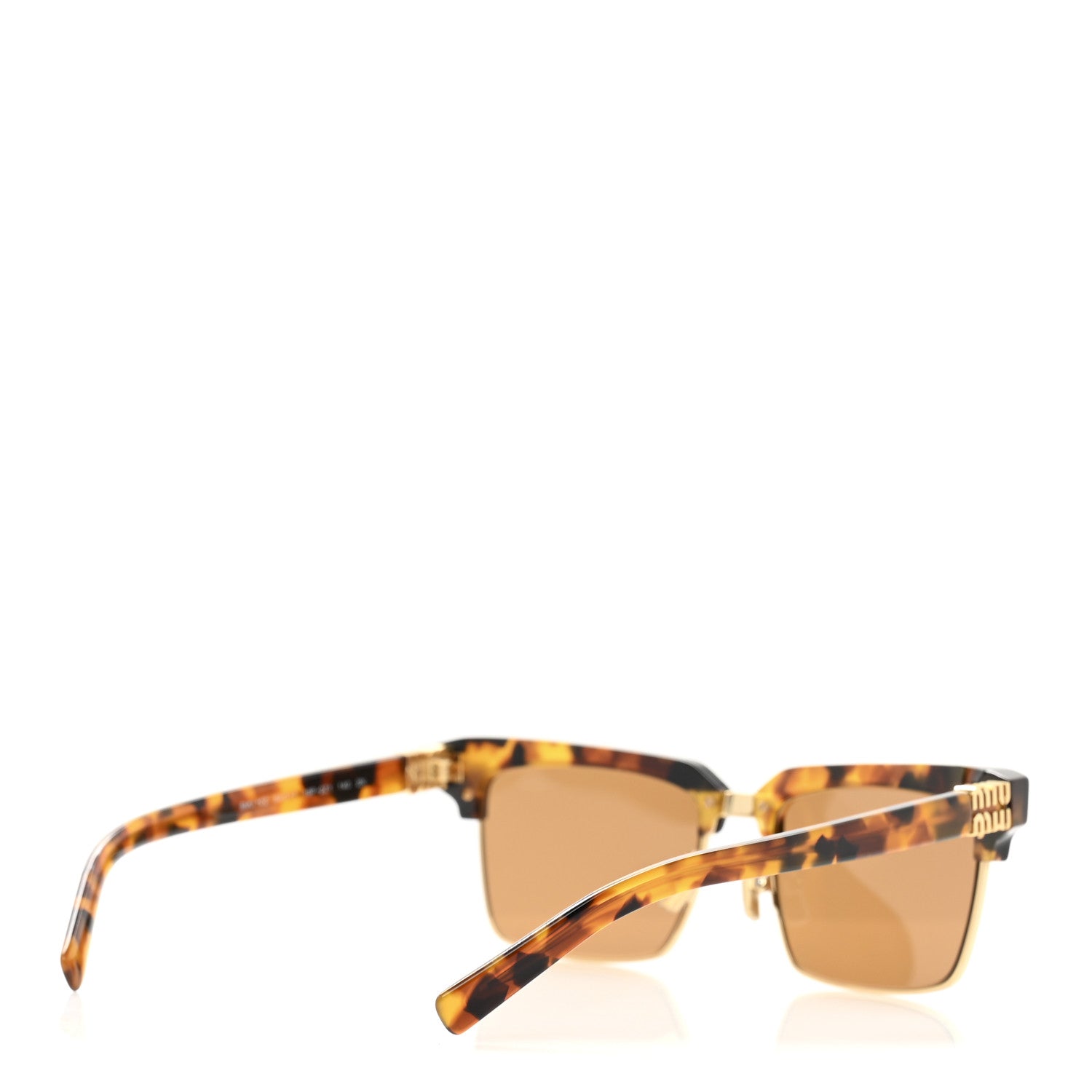 Miu Miu Acetate Metal Square Sunglasses SMU10Z Tartaruga Cammello 4 of 8