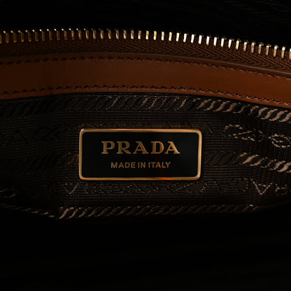 Prada Jacquard Saffiano Triangolo Symbole Embroidered Large Tote Tobacco Talco 6 of 9