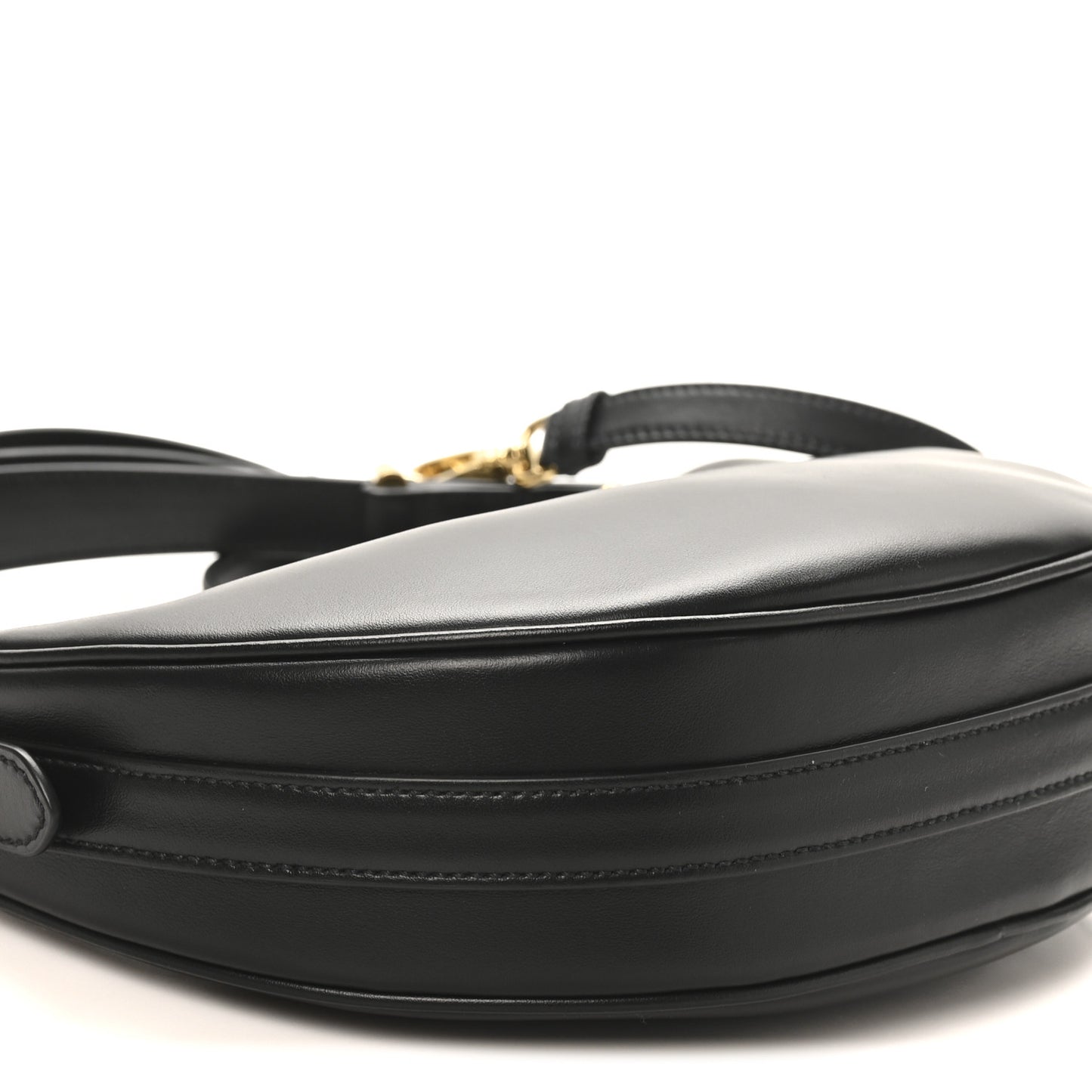 Soft Calfskin Arque Shoulder Bag Black