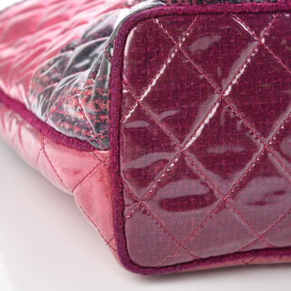 Chanel Vinyl Funny Tweed Patchwork Tote Fuchsia 18 of 20
