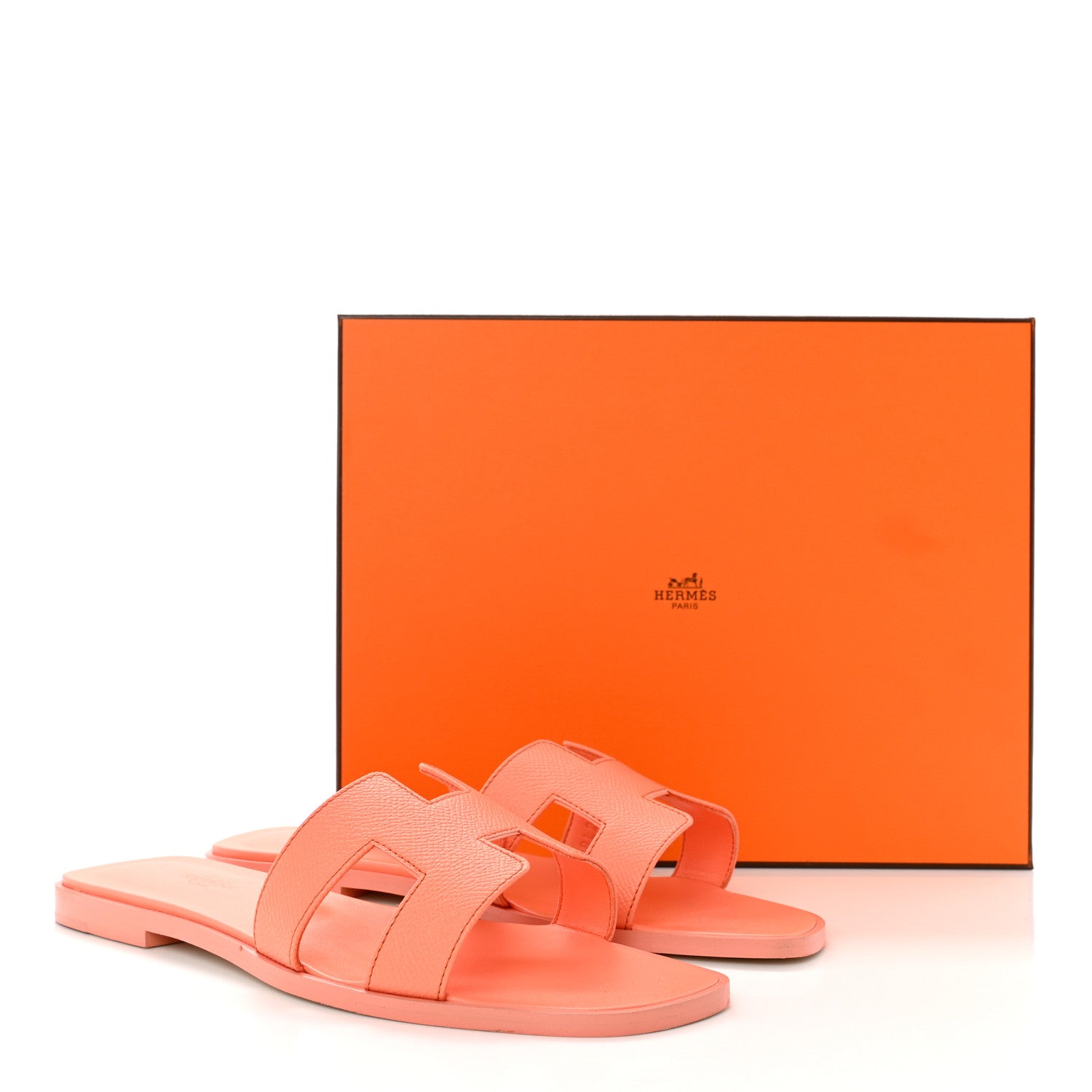 Hermes Epsom Oran Sandals 38.5 Orange Joey 9 of 9