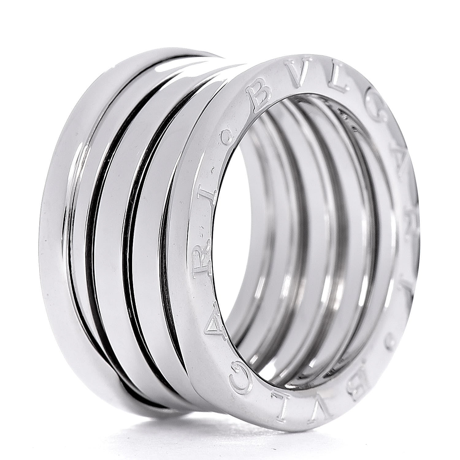 Bulgari 18K White Gold B.Zero1 4 Band Ring 51 5.75 4 of 5