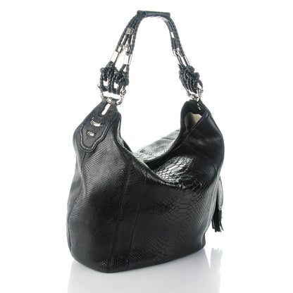 Gucci Python Techno Horsebit Large Hobo Black 3 of 7
