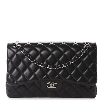 Chanel Lambskin Quilted Jumbo Double Flap Black 1 of 17