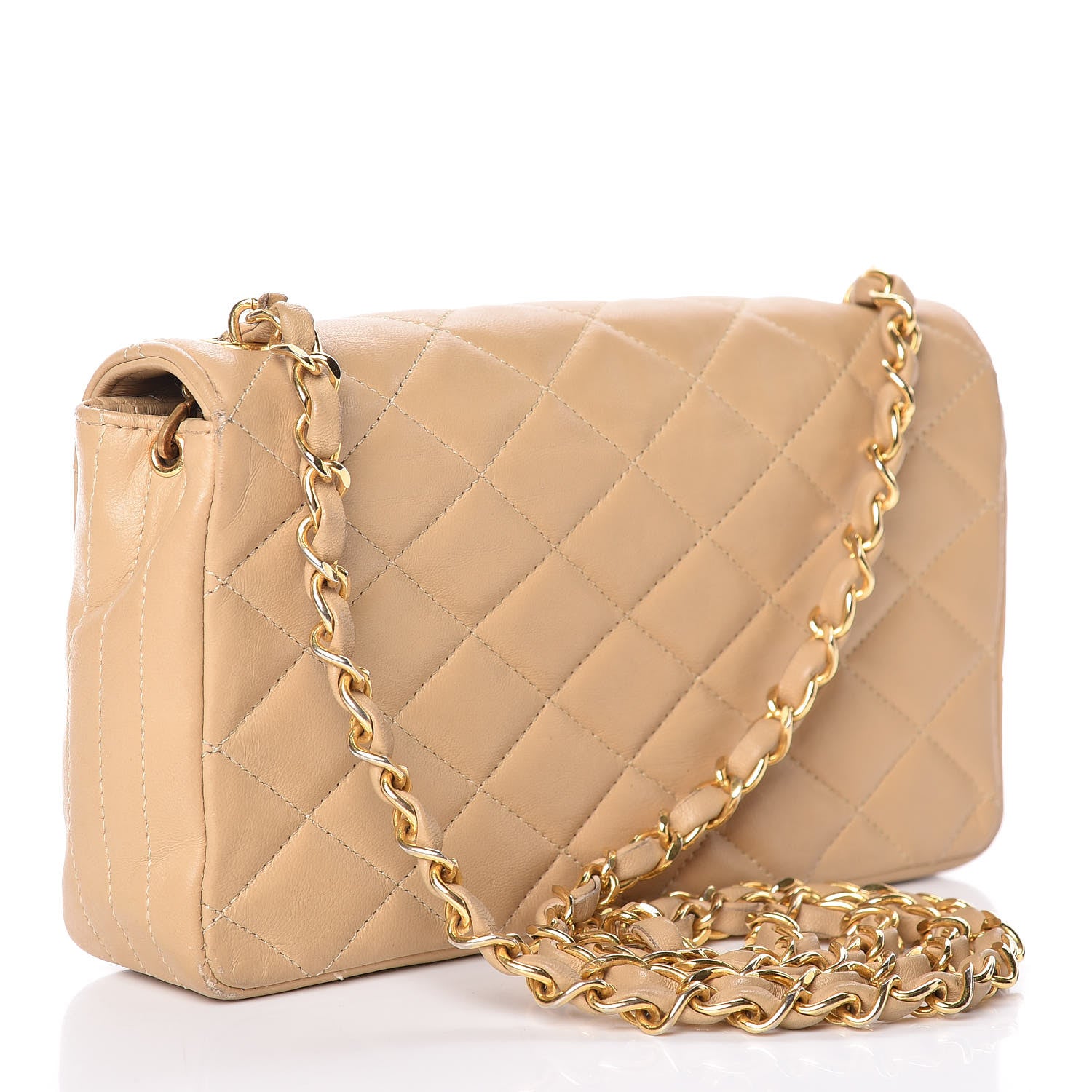 Chanel Lambskin Quilted Small Single Flap Beige 3 of 19
