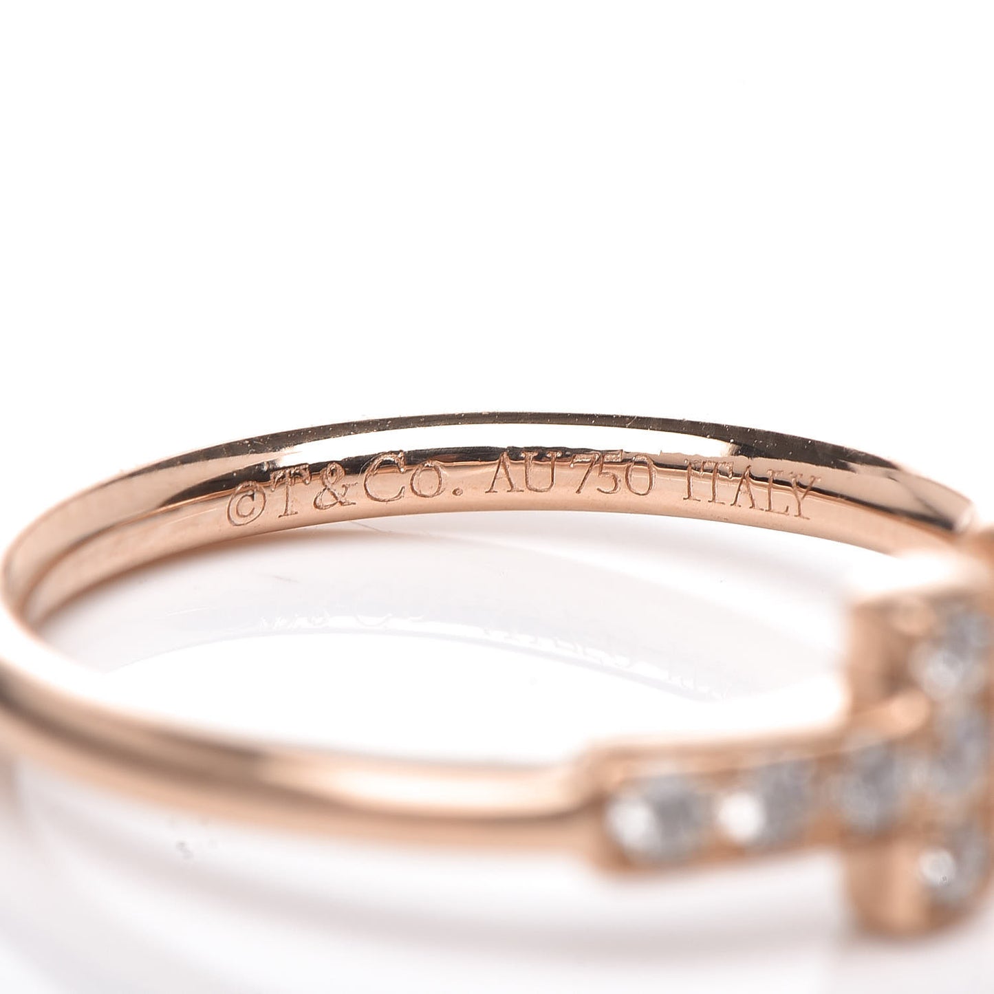 18K Rose Gold Diamond T Wire Ring 47 4