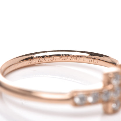Tiffany 18K Rose Gold Diamond T Wire Ring 47 4 5 of 5