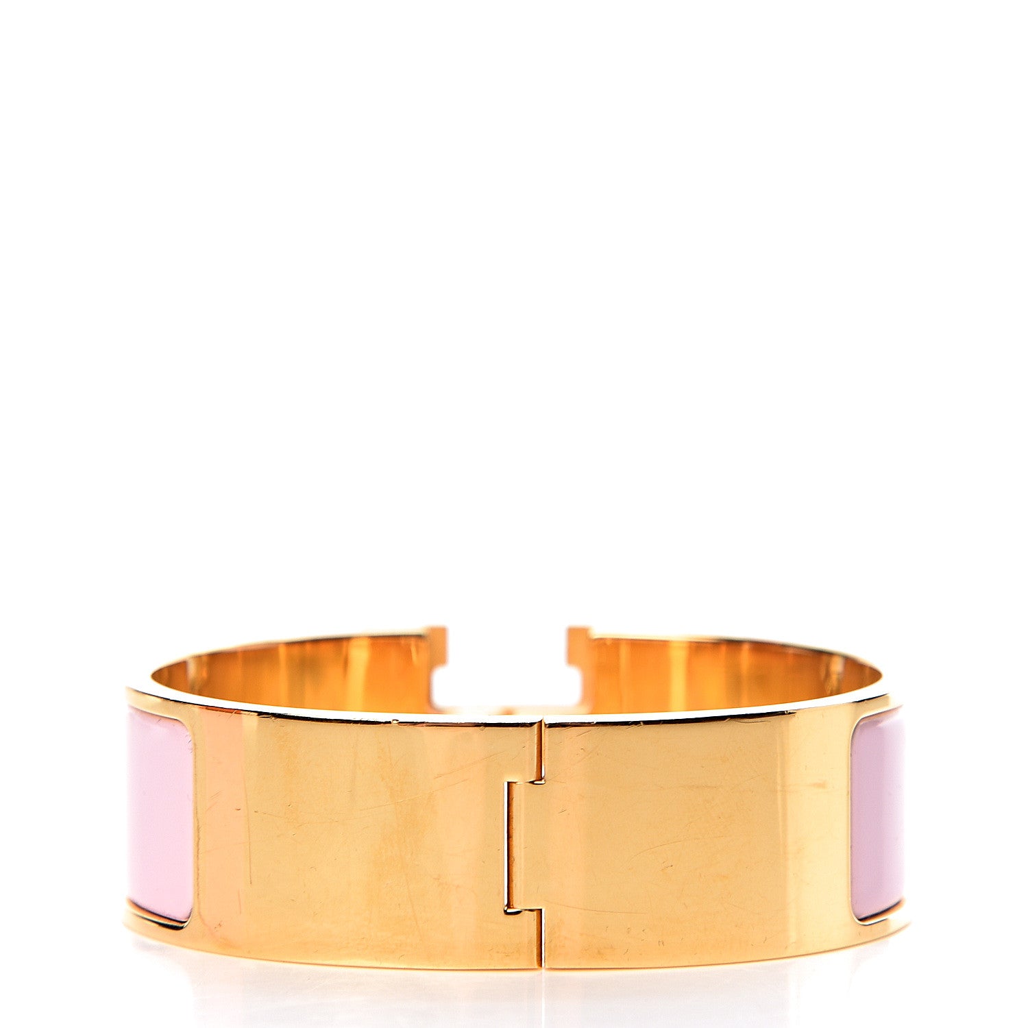 Hermes Enamel Wide Clic Clac H Bracelet GM Rose Dragee 3 of 5