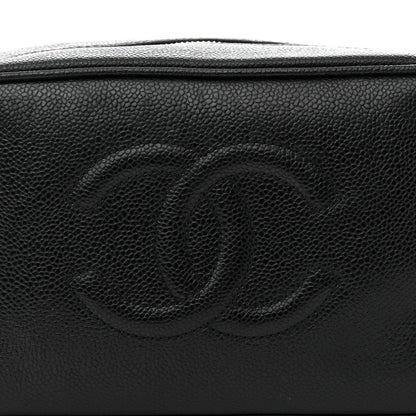 Chanel Caviar Timeless CC Cosmetic Pouch Bag Black 9 of 13