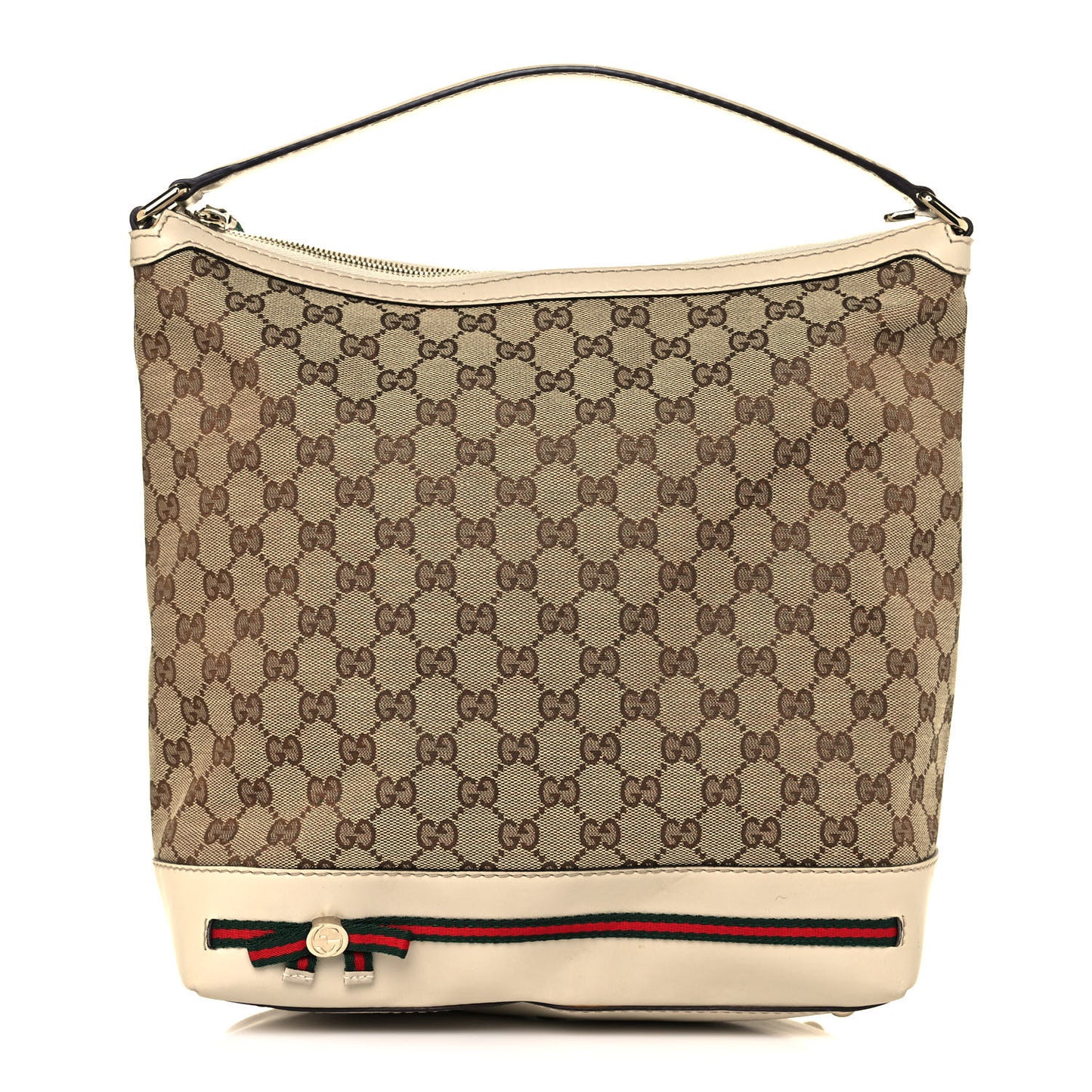 Monogram Web Medium Mayfair Hobo Tote Off White