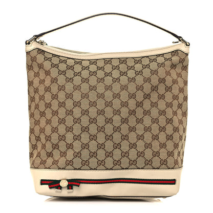 Gucci Monogram Web Medium Mayfair Hobo Tote Off White 1 of 19