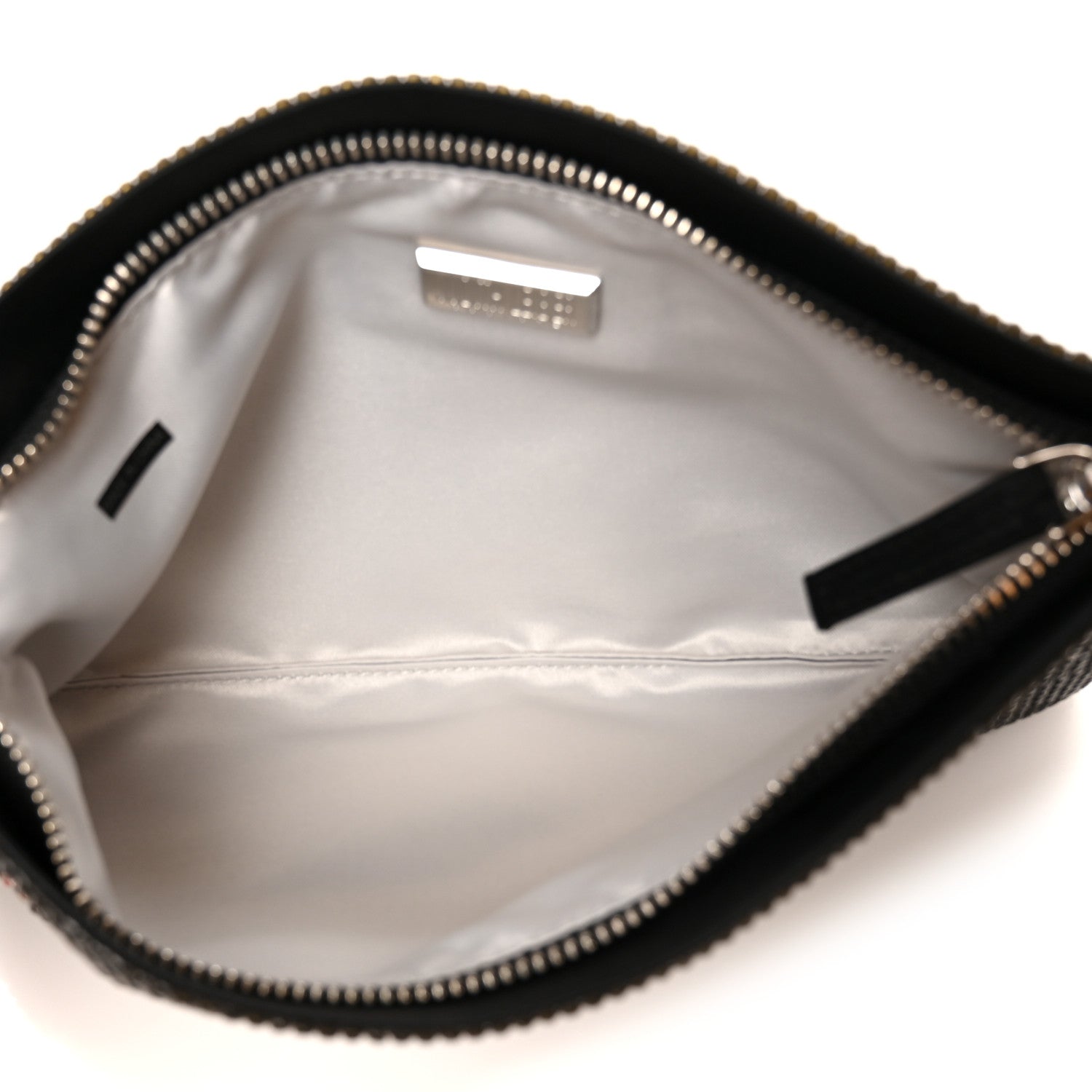 Judith Leiber Satin Crystal Oui Oui Pouch Silver Jet Multicolor 5 of 9