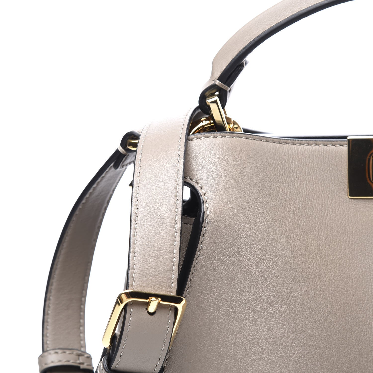 Fendi Vitello Medium Peekaboo Iconic Essentially Satchel Grey 9 of 9