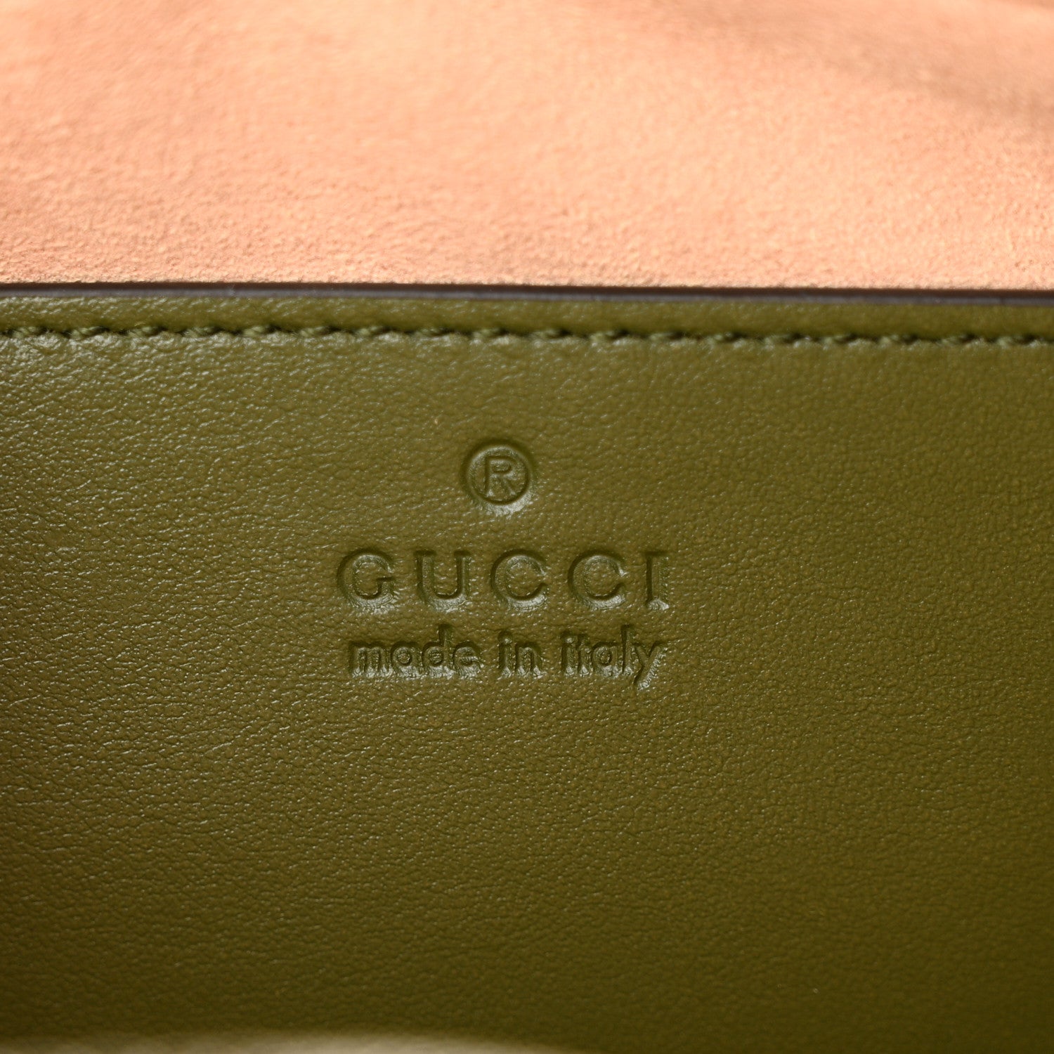Gucci Calfskin Matelasse Aria Small GG Marmont Chain Shoulder Bag Military Wood 6 of 10