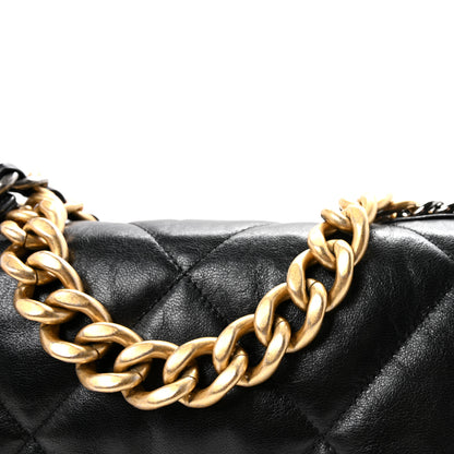 Chanel Goatskin Quilted Large Chanel 19 Flap Black 8 of 11