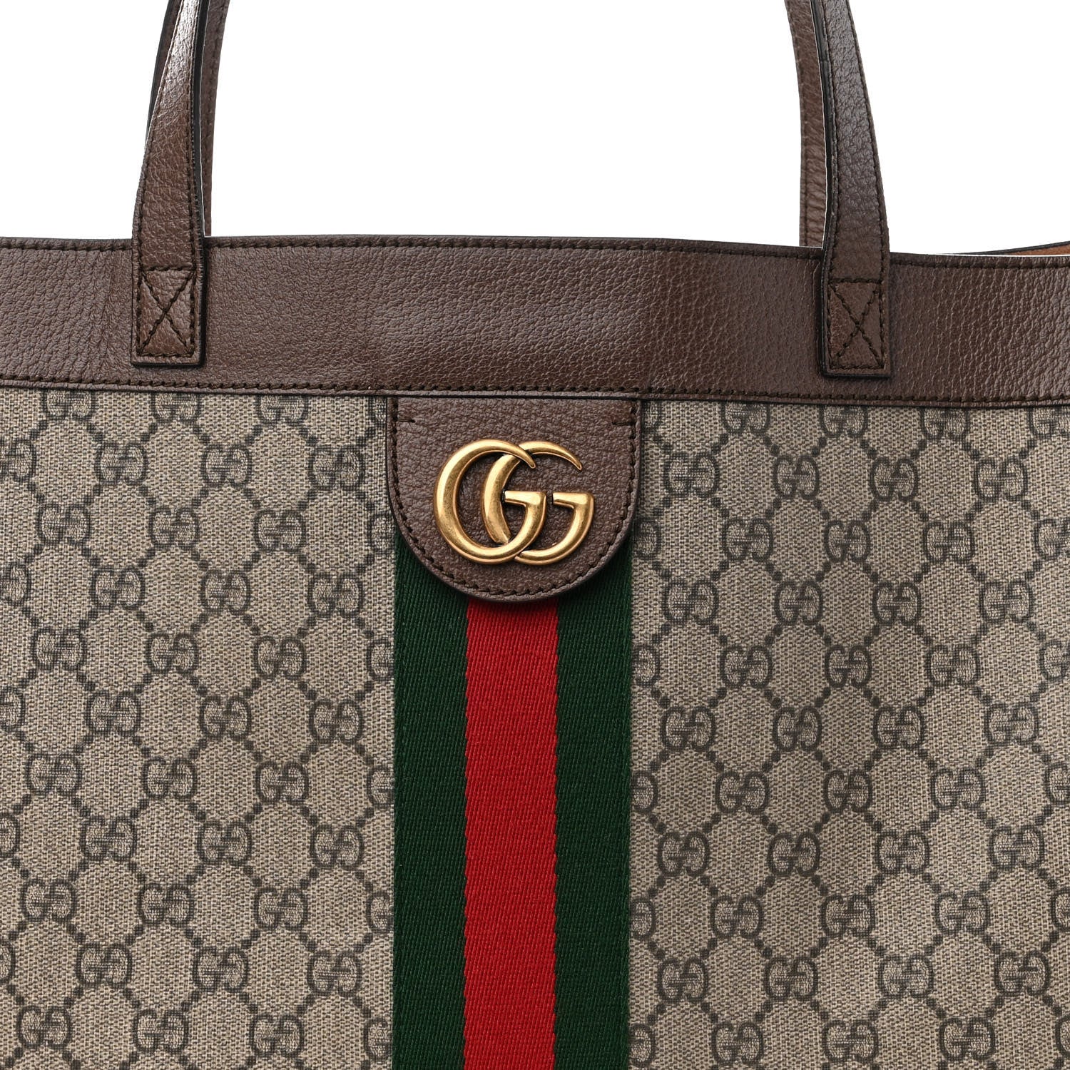 Gucci GG Supreme Monogram Web Ophidia Tote Brown 9 of 11