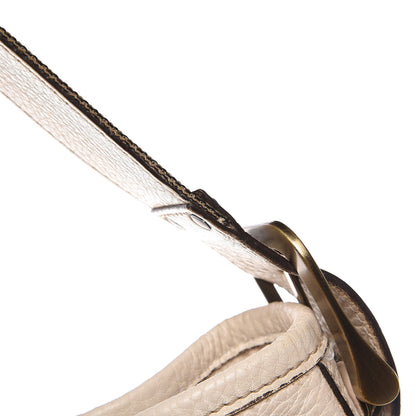 Burberry Calfskin Stripe Bucket Hobo Bag Off White 14 of 19