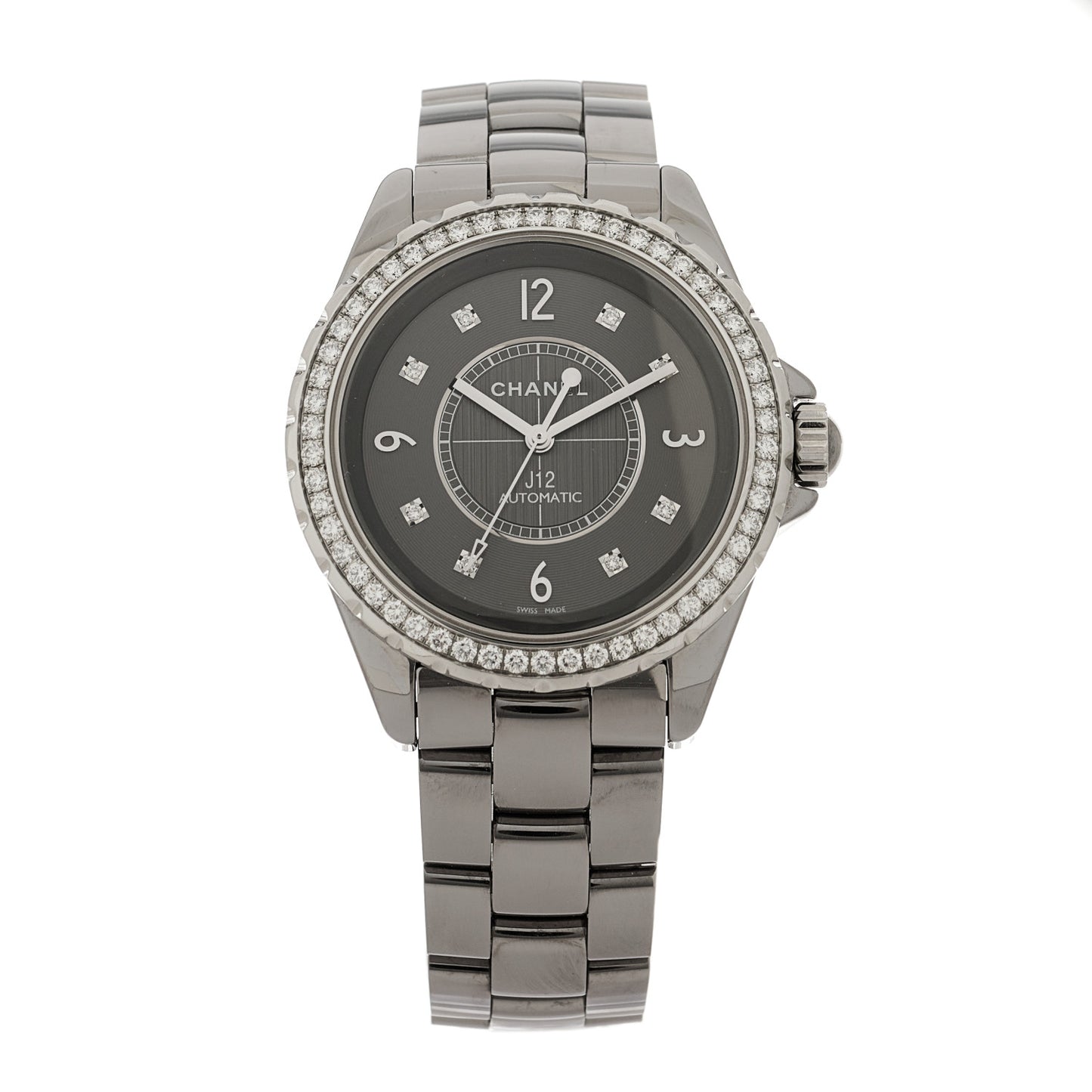 Titanium Ceramic Diamond Bezel 38mm J12 Automatic Watch