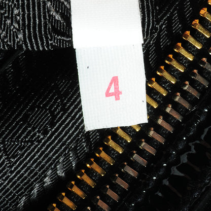 Prada Vernice Zippers Shoulder Bag Black 8 of 9