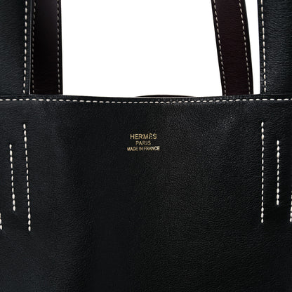 Hermes Veau Sikkim Double Sens 36 Reversible Tote Black Prune 9 of 15